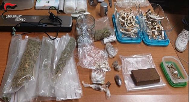Viterbo News 24 – Trovato in dimora con ketamina, hashish e funghi allucinogeni